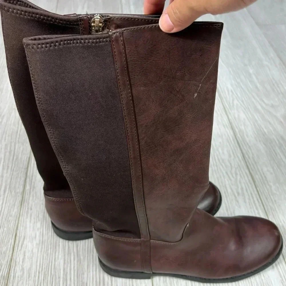 Kenneth Cole NY Classic Kennedy Scuba Boots flat heel in Brown size 4